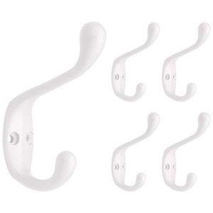 5 white hooks
